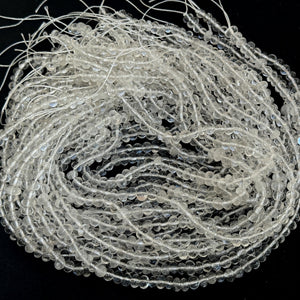 Clear Quartz 7x5mm rounded freeform nuggets natural rock crystal beads 16" strand - Oz Beads 