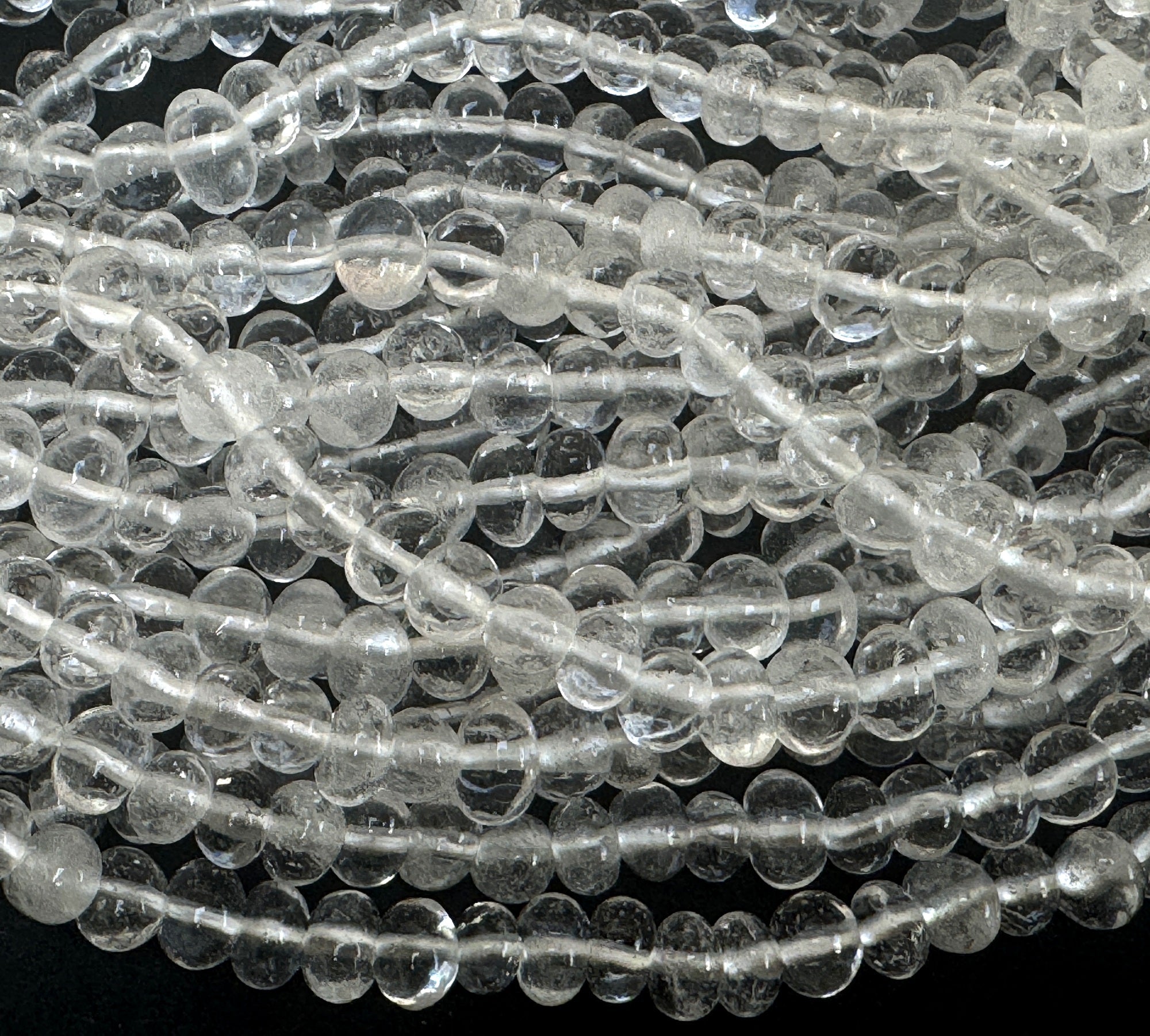 Clear Quartz 7x5mm rounded freeform nuggets natural rock crystal beads 16" strand - Oz Beads 