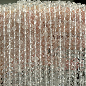 Clear Quartz 7x5mm rounded freeform nuggets natural rock crystal beads 16" strand - Oz Beads 