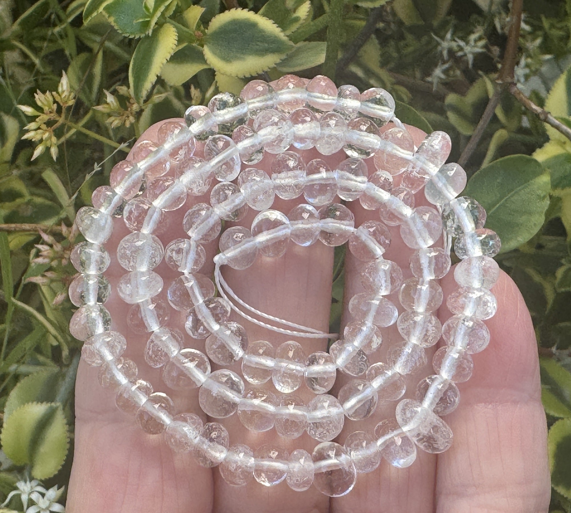 Clear Quartz 7x5mm rounded freeform nuggets natural rock crystal beads 16" strand - Oz Beads 