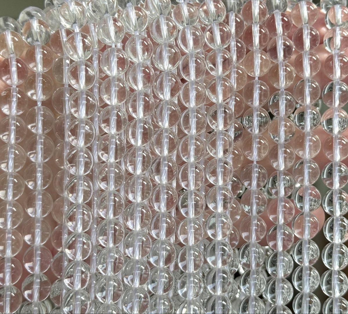 Clear Quartz 8mm round natural crystal beads 15" strand - Oz Beads 