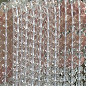 Clear Quartz 8mm round natural crystal beads 15" strand - Oz Beads 