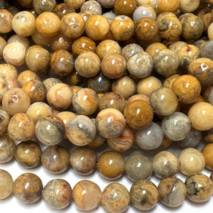 Crazy Lace Agate 6mm round natural gemstone beads 15" strand - Oz Beads 
