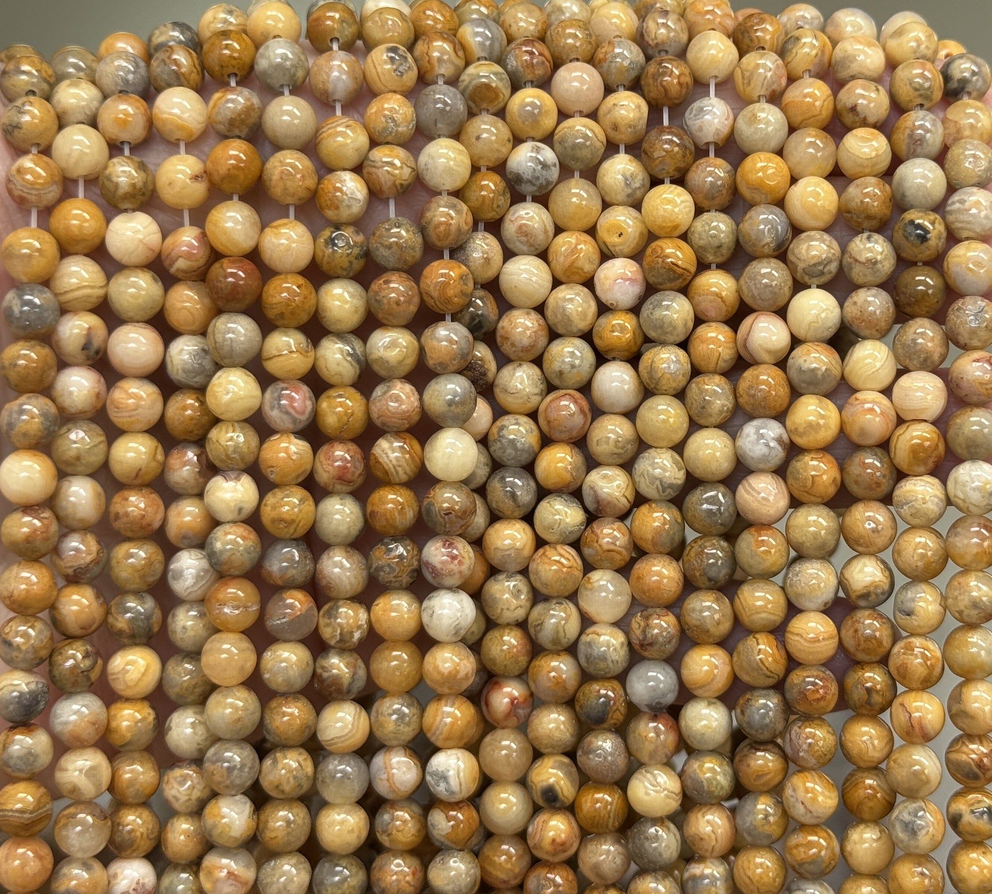 Crazy Lace Agate 6mm round natural gemstone beads 15" strand - Oz Beads 