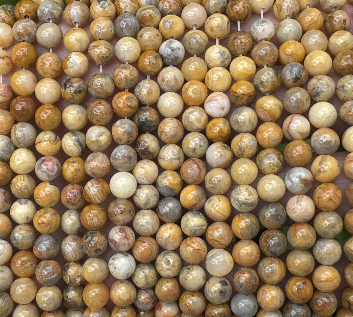 Crazy Lace Agate 6mm round natural gemstone beads 15" strand - Oz Beads 
