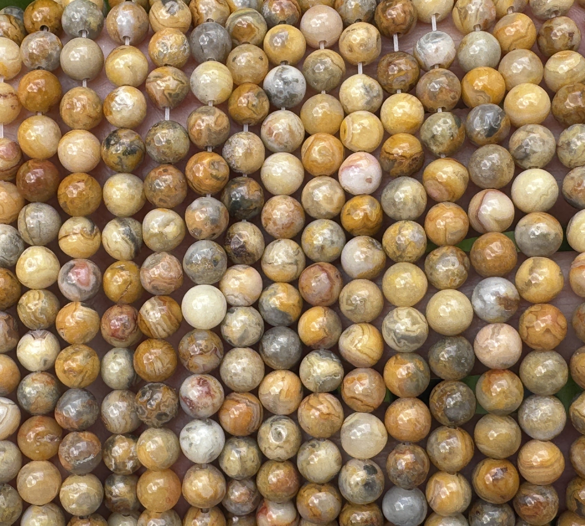 Crazy Lace Agate 6mm round natural gemstone beads 15" strand - Oz Beads 