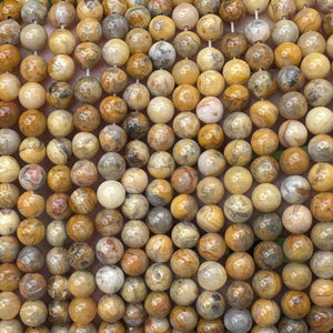Crazy Lace Agate 6mm round natural gemstone beads 15" strand - Oz Beads 