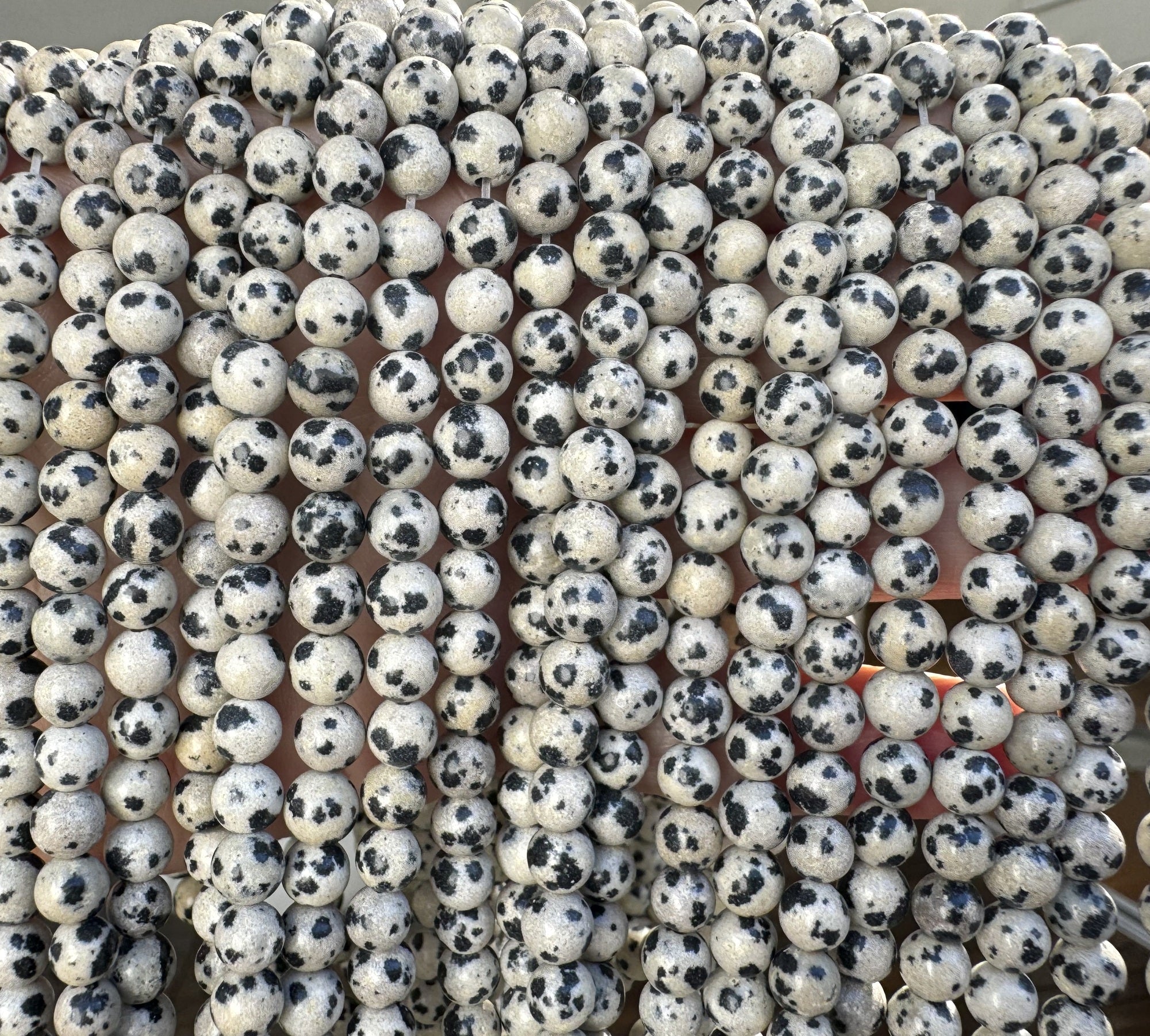 Dalmatian Jasper 6mm round natural gemstone beads 15" strand