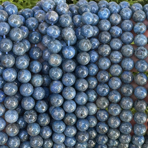 Denim Blue Lapis Lazuli 8mm round gemstone beads 15.5" strand - Oz Beads 