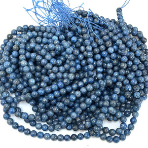 Denim Blue Lapis Lazuli 8mm round gemstone beads 15.5" strand - Oz Beads 