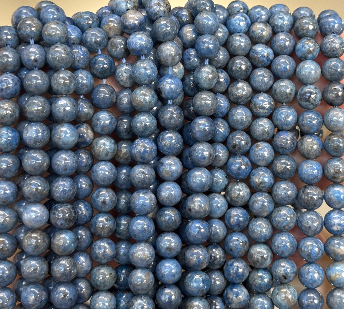 Denim Blue Lapis Lazuli 8mm round gemstone beads 15.5" strand - Oz Beads 