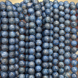 Denim Blue Lapis Lazuli 8mm round gemstone beads 15.5" strand - Oz Beads 