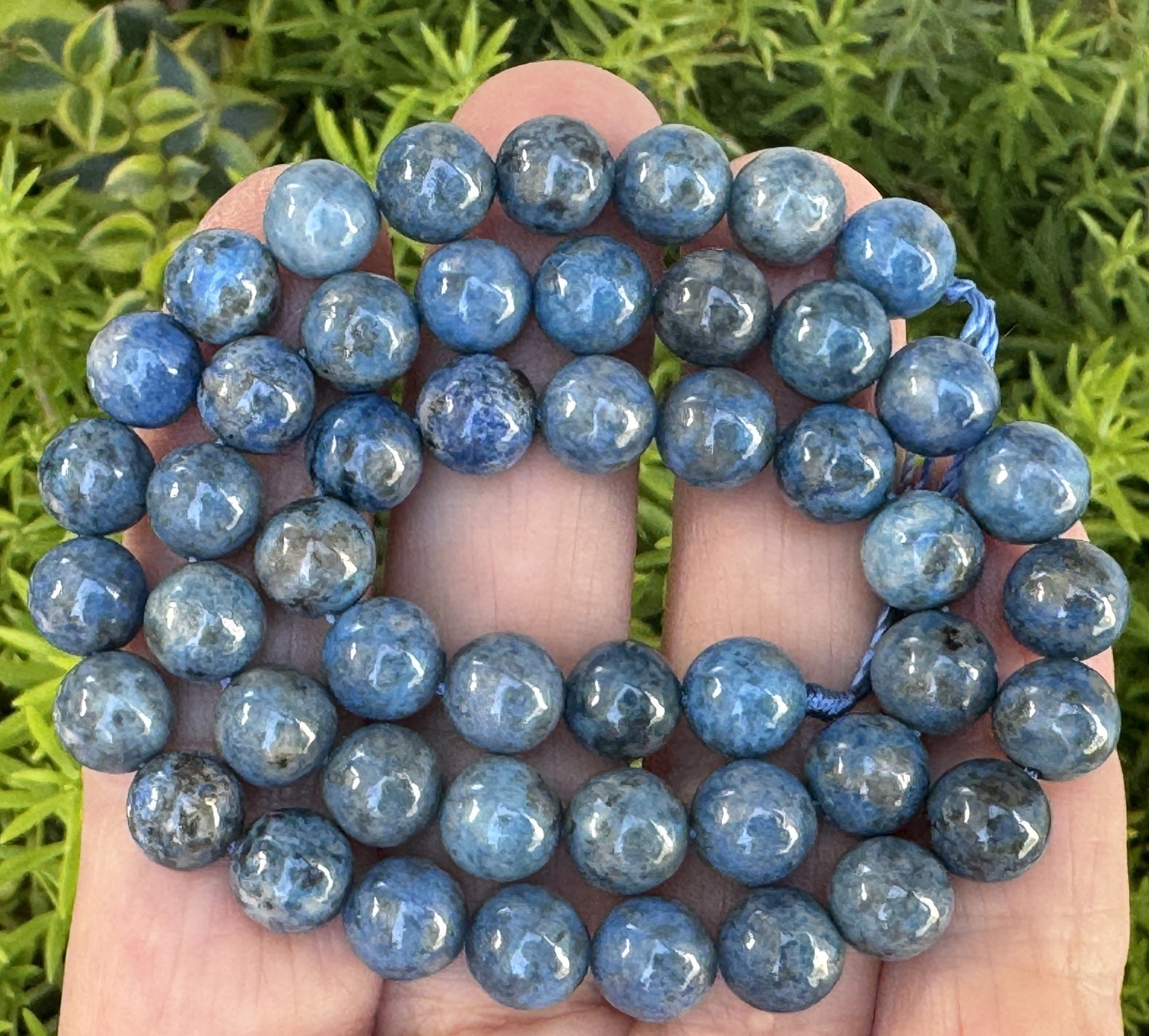 Denim Blue Lapis Lazuli 8mm round gemstone beads 15.5" strand - Oz Beads 