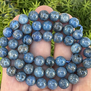 Denim Blue Lapis Lazuli 8mm round gemstone beads 15.5" strand - Oz Beads 