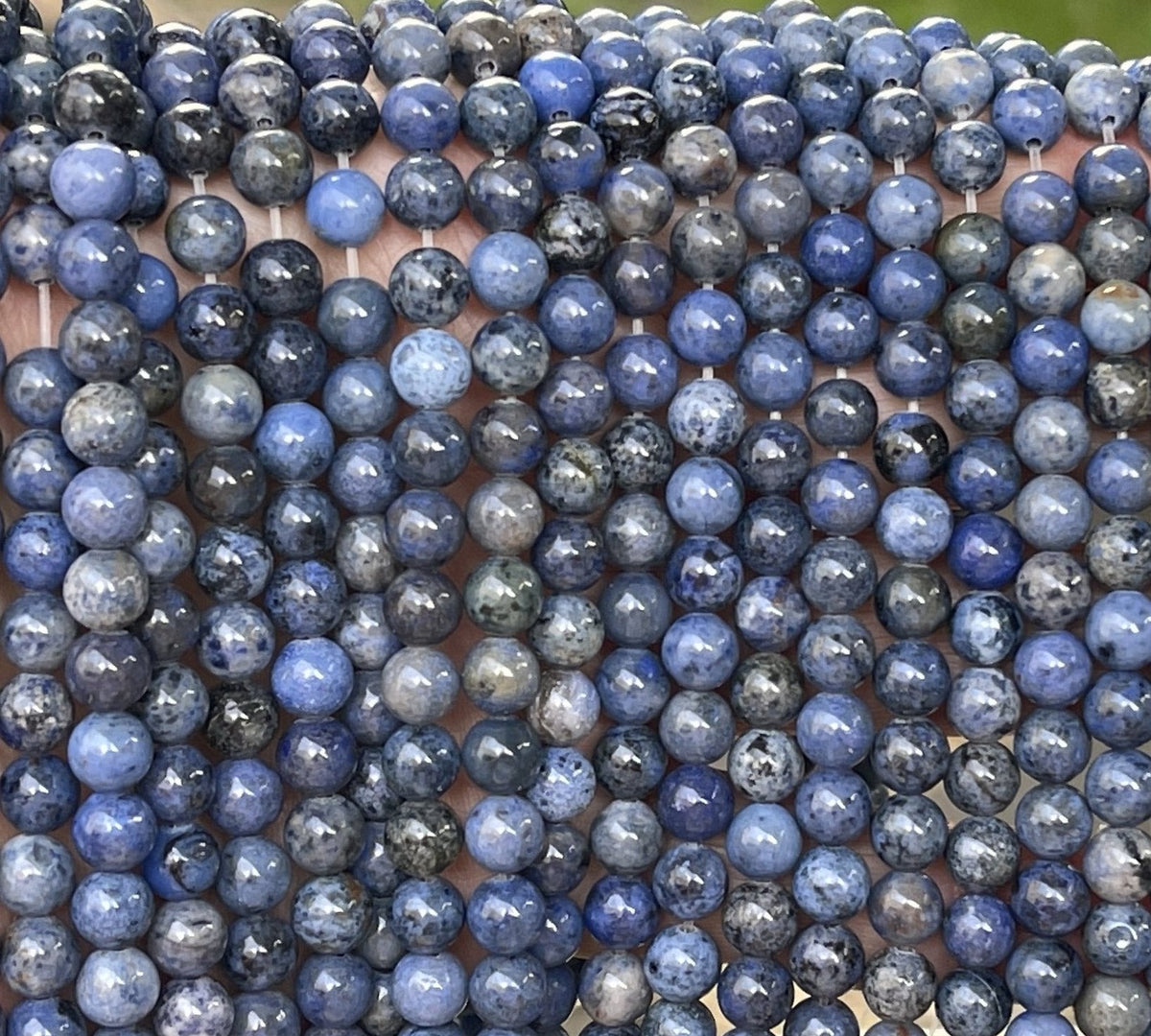Dumortierite 6mm round natural gemstone beads 15.5" strand - Oz Beads 