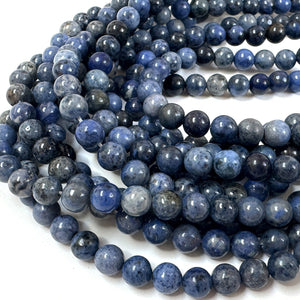 Dumortierite 6mm round natural gemstone beads 39cm strand - Oz Beads