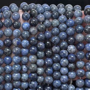 Dumortierite 6mm round natural gemstone beads 39cm strand - Oz Beads
