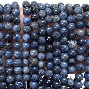 Dumortierite 8mm round natural gemstone beads 38cm strand - Oz Beads
