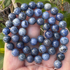 Dumortierite 8mm round natural gemstone beads 38cm strand - Oz Beads