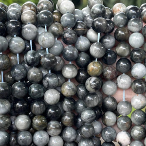 Eagle Eye 10mm round natural gemstone beads 15.5" strand - Oz Beads 