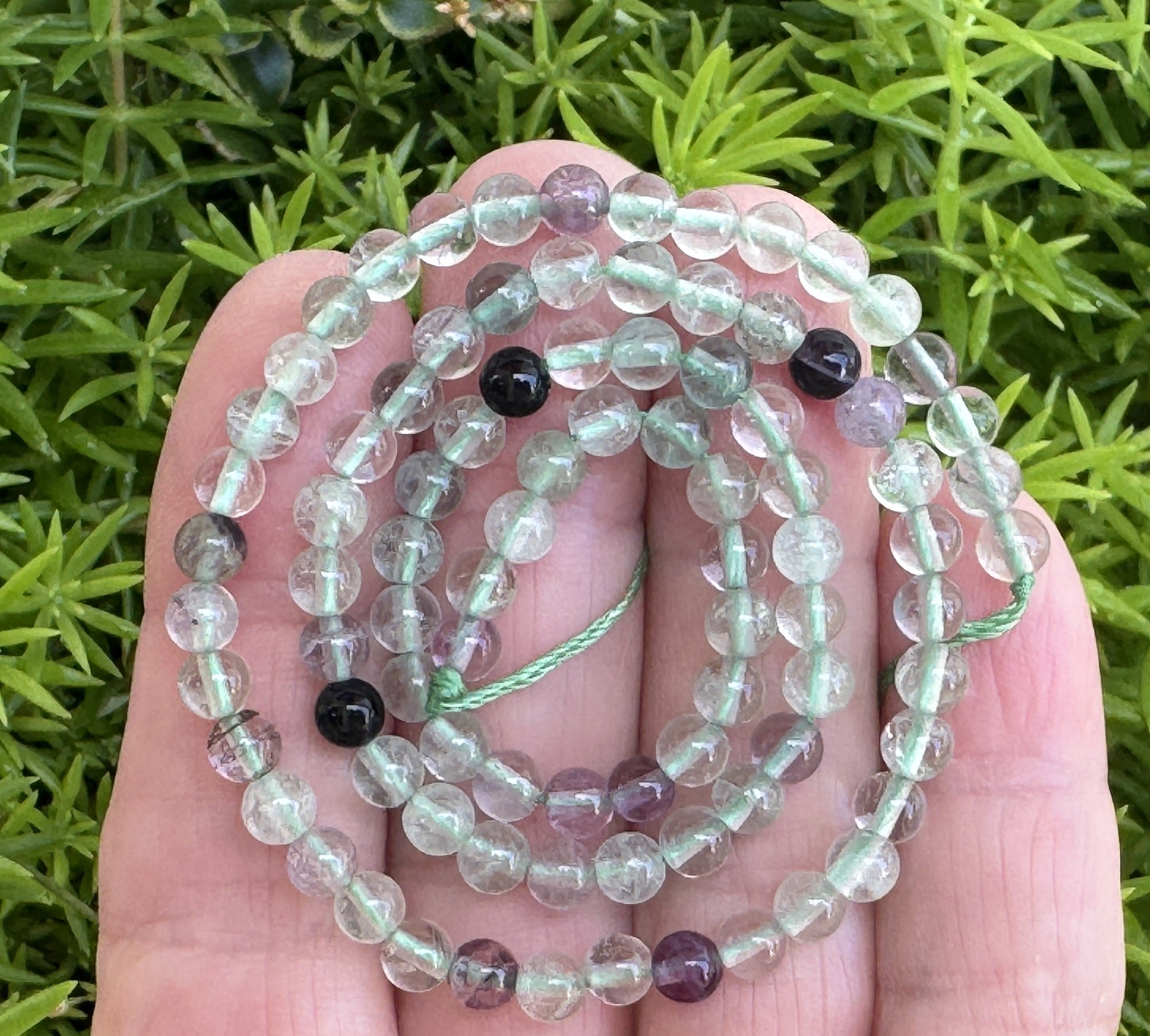 Fluorite 4mm round gemstone beads 15" strand - Oz Beads 