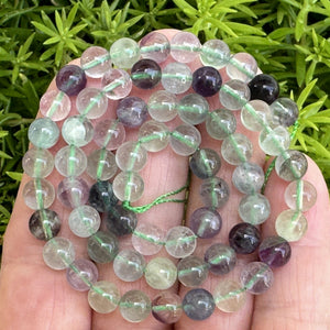 Fluorite 6mm round gemstone beads 16" strand - Oz Beads 