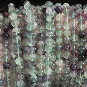 Fluorite 8mm round natural gemstone beads 15.5" strand - Oz Beads 