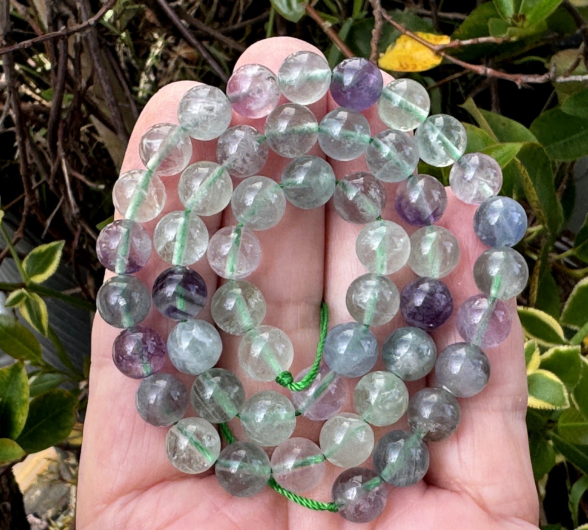 Fluorite 8mm round natural gemstone beads 15.5" strand - Oz Beads 