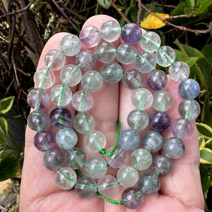 Fluorite 8mm round natural gemstone beads 15.5" strand - Oz Beads 