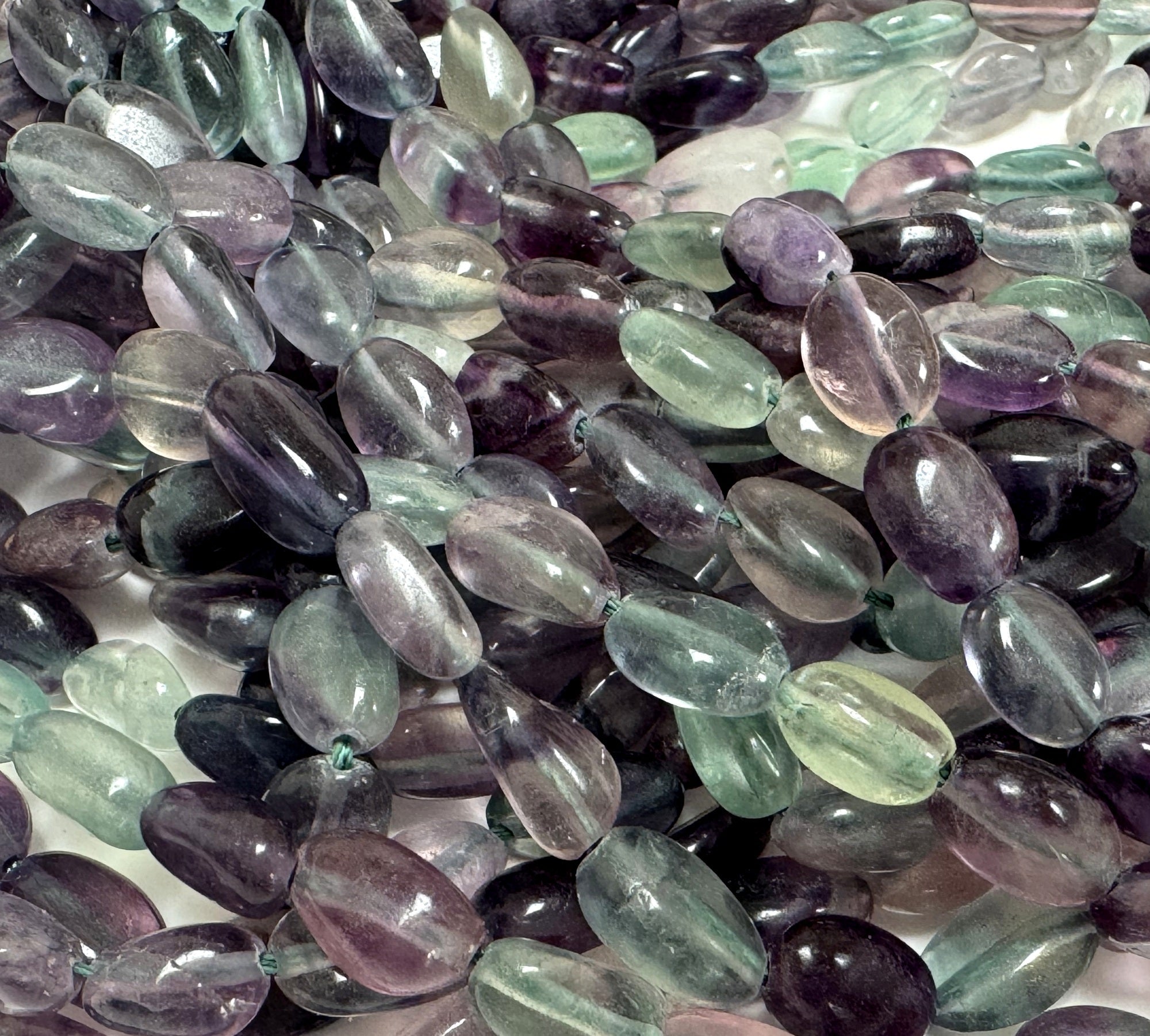 Fluorite 9-12mm nuggets natural gemstone beads 15.5" strand