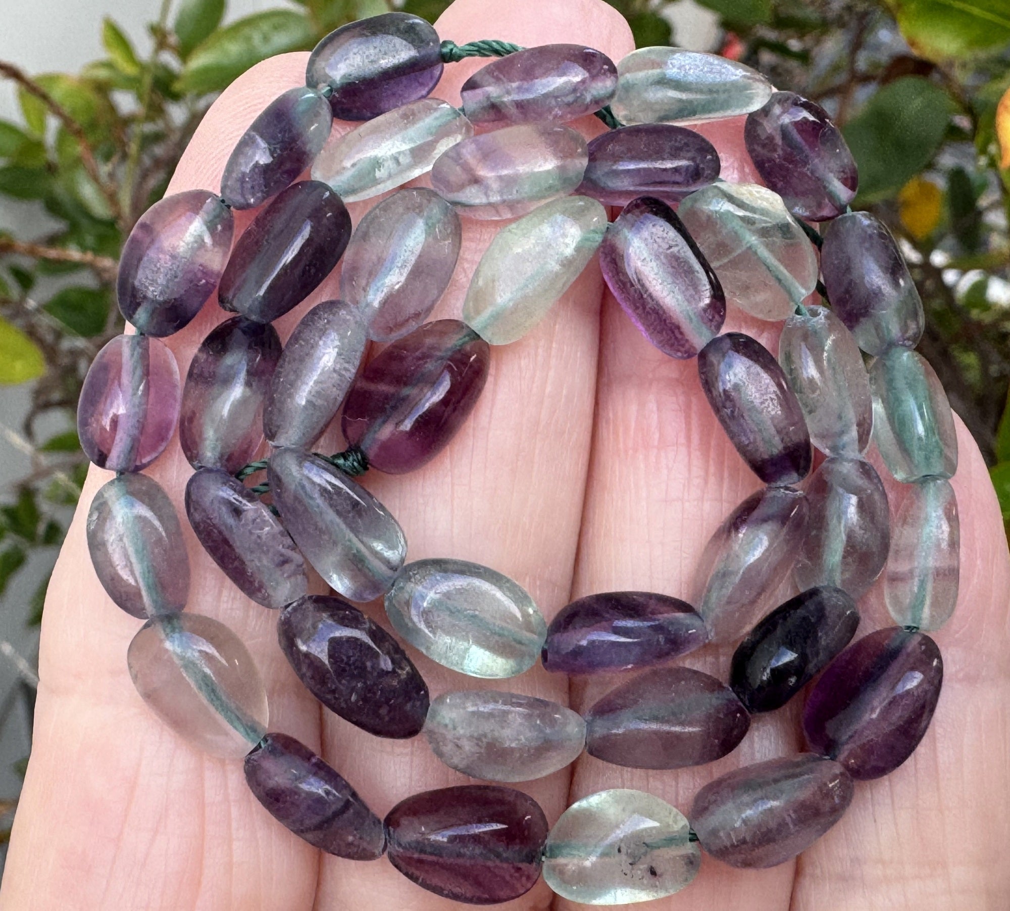 Fluorite 9-12mm nuggets natural gemstone beads 15.5" strand