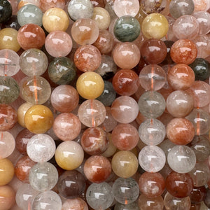 Fortune Quartz 10mm round natural gemstone beads 15.5" strand - Oz Beads 