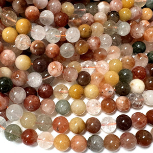 Fortune Quartz 10mm round natural gemstone beads 15.5" strand - Oz Beads 