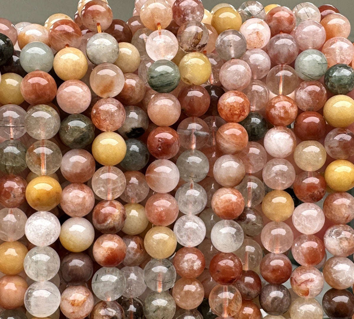 Fortune Quartz 10mm round natural gemstone beads 15.5" strand - Oz Beads 