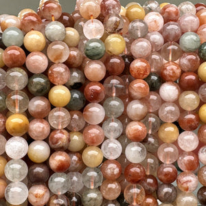 Fortune Quartz 10mm round natural gemstone beads 15.5" strand - Oz Beads 