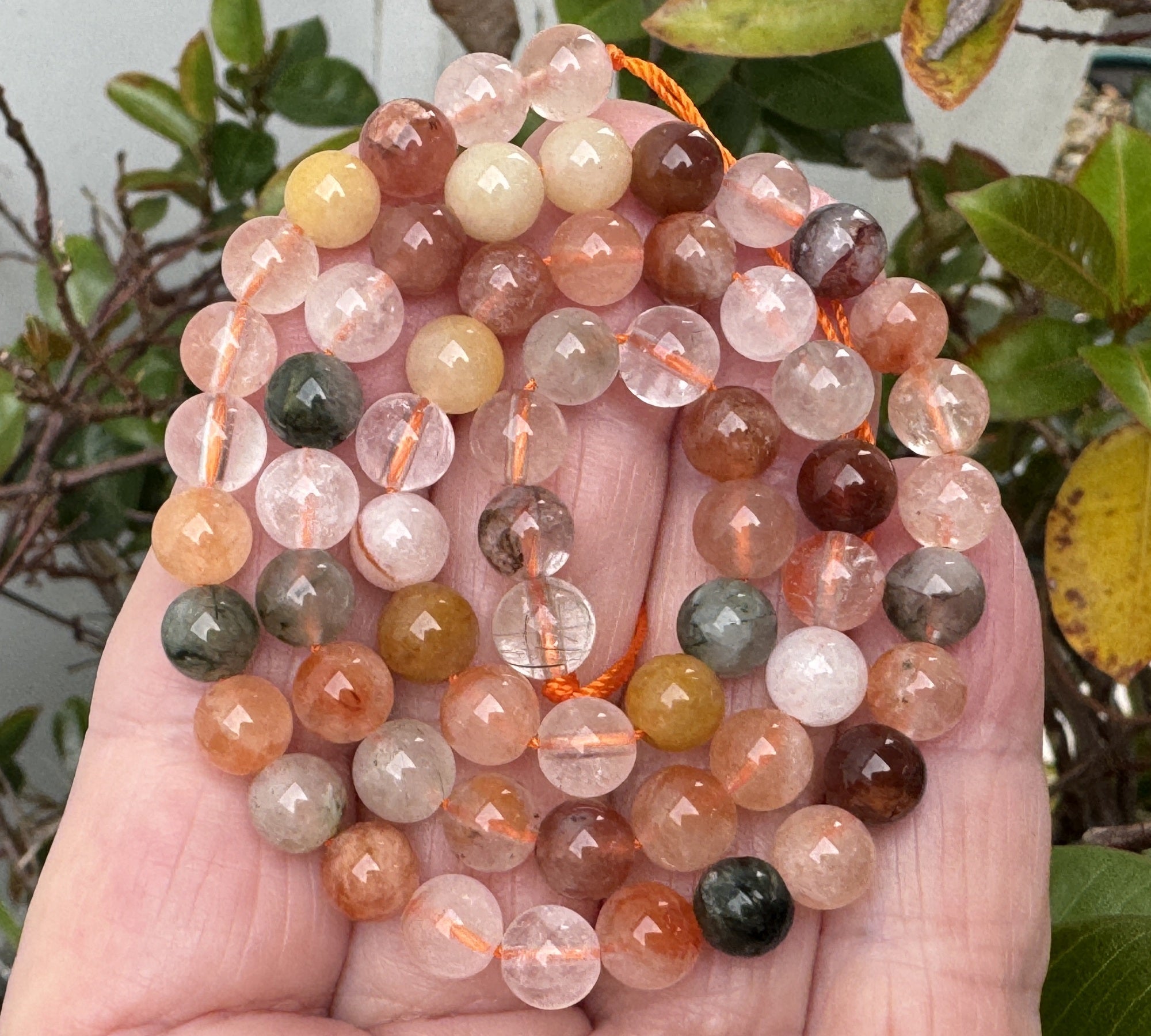 Fortune Quartz 6mm round natural gemstone beads 15.5" strand - Oz Beads 