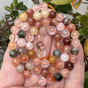 Fortune Quartz 6mm round natural gemstone beads 15.5" strand - Oz Beads 