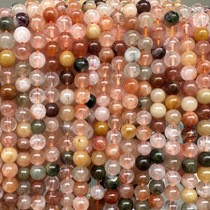 Fortune Quartz 6mm round natural gemstone beads 15.5" strand - Oz Beads 
