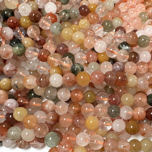Fortune Quartz 6mm round natural gemstone beads 15.5" strand - Oz Beads 