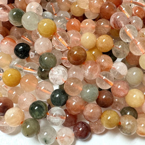 Fortune Quartz 6mm round natural gemstone beads 15.5" strand - Oz Beads 