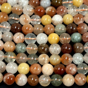 Fortune Quartz 8mm round natural gemstone beads 15.5" strand - Oz Beads 