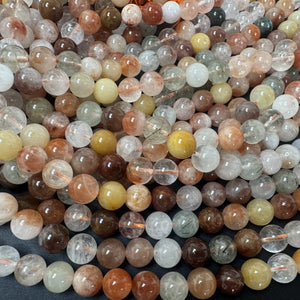Fortune Quartz 8mm round natural gemstone beads 15.5" strand - Oz Beads