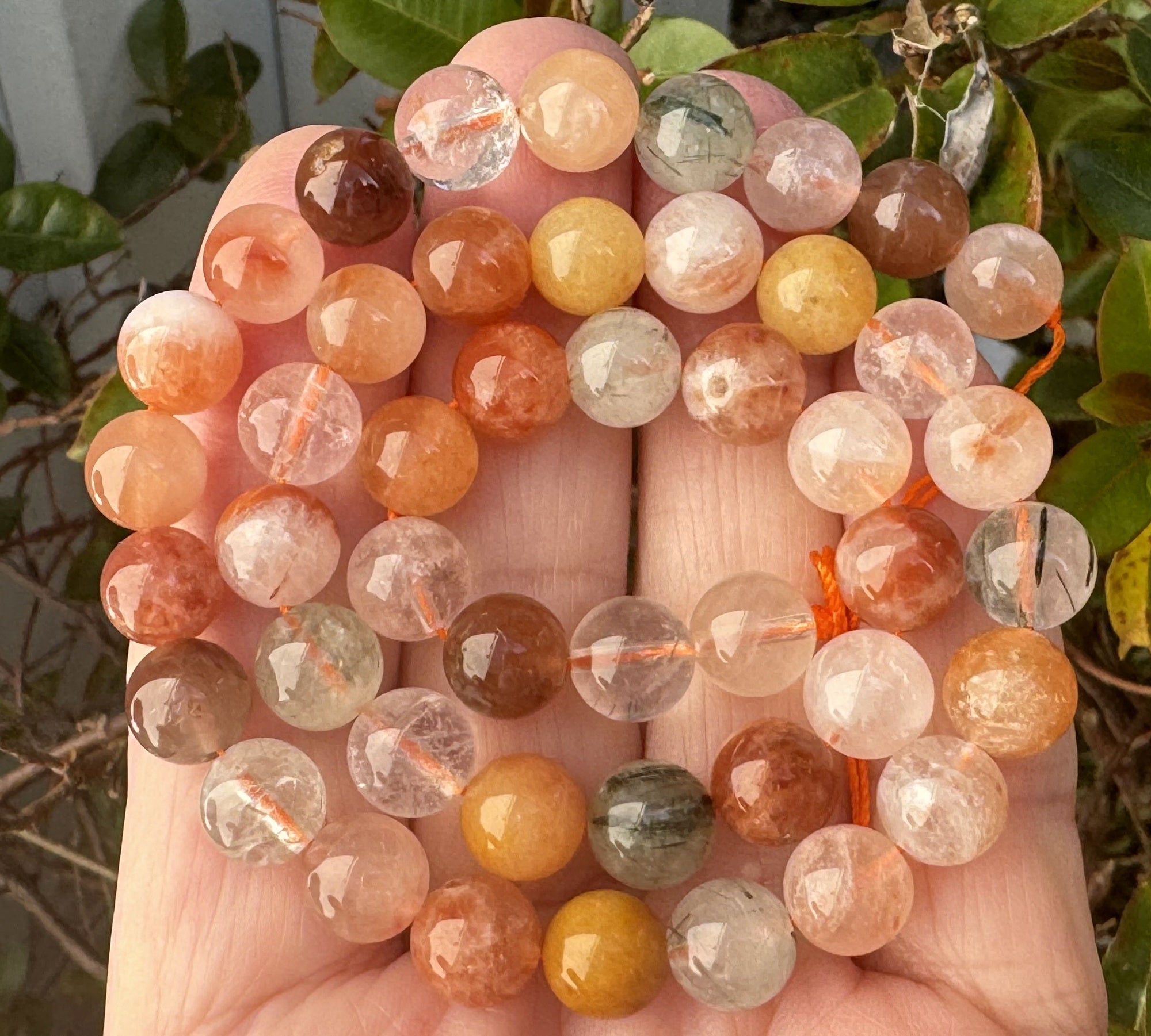 Fortune Quartz 8mm round natural gemstone beads 15.5" strand - Oz Beads 