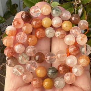 Fortune Quartz 8mm round natural gemstone beads 15.5" strand - Oz Beads 