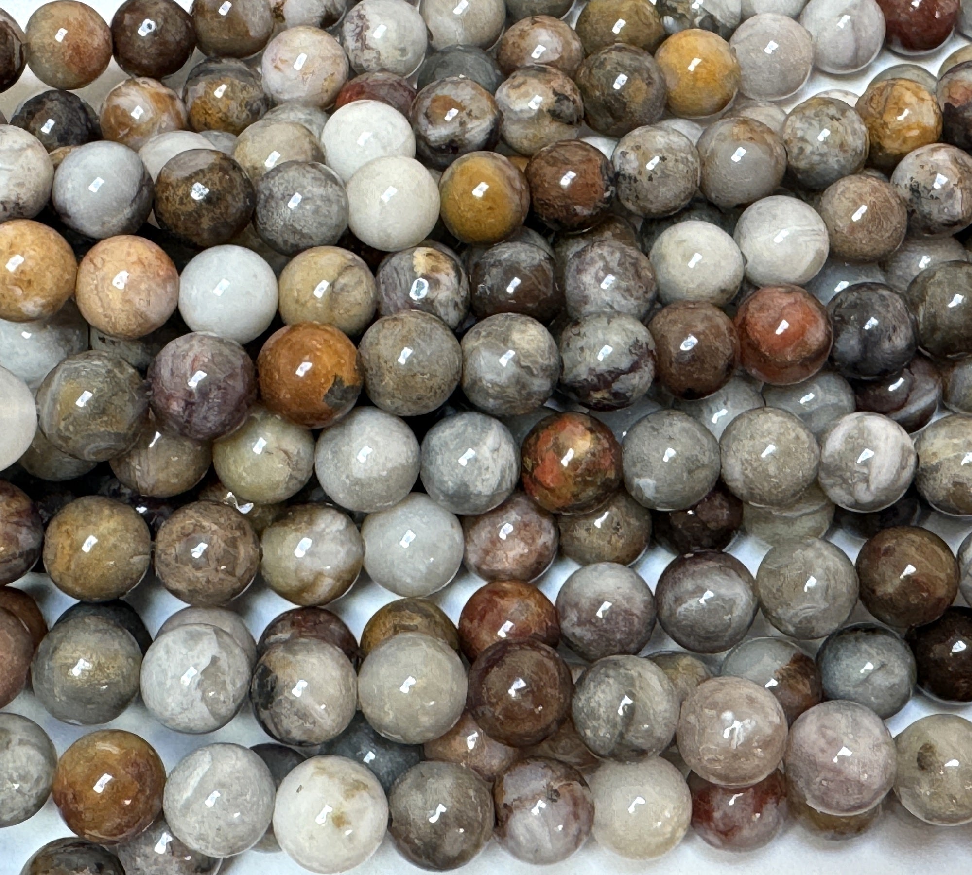 Gobi Agate 6mm round natural gemstone beads 15" strand - Oz Beads 