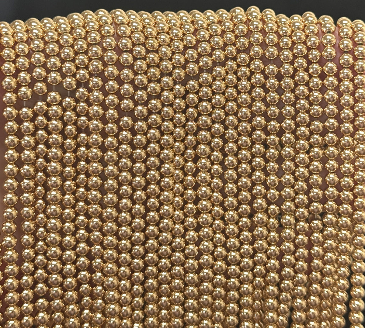 Gold Electroplated Hematite 4mm round spacer beads 40cm strand - Oz Beads 