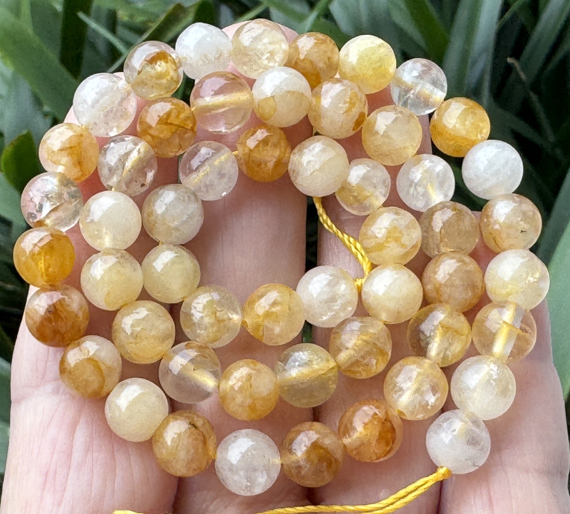 Golden Healer Hematoid Quartz 7-8mm round natural gemstone beads 15.5" strand - Oz Beads 