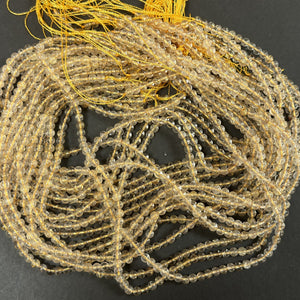 Golden Rutilated Quartz 4mm round natural gemstone beads 16" strand - Oz Beads 