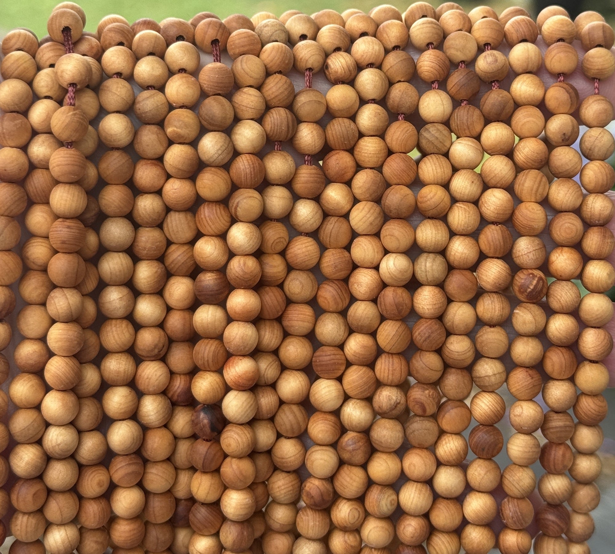 Golden Sandalwood 6mm round natural aromatic wood beads 15" strand