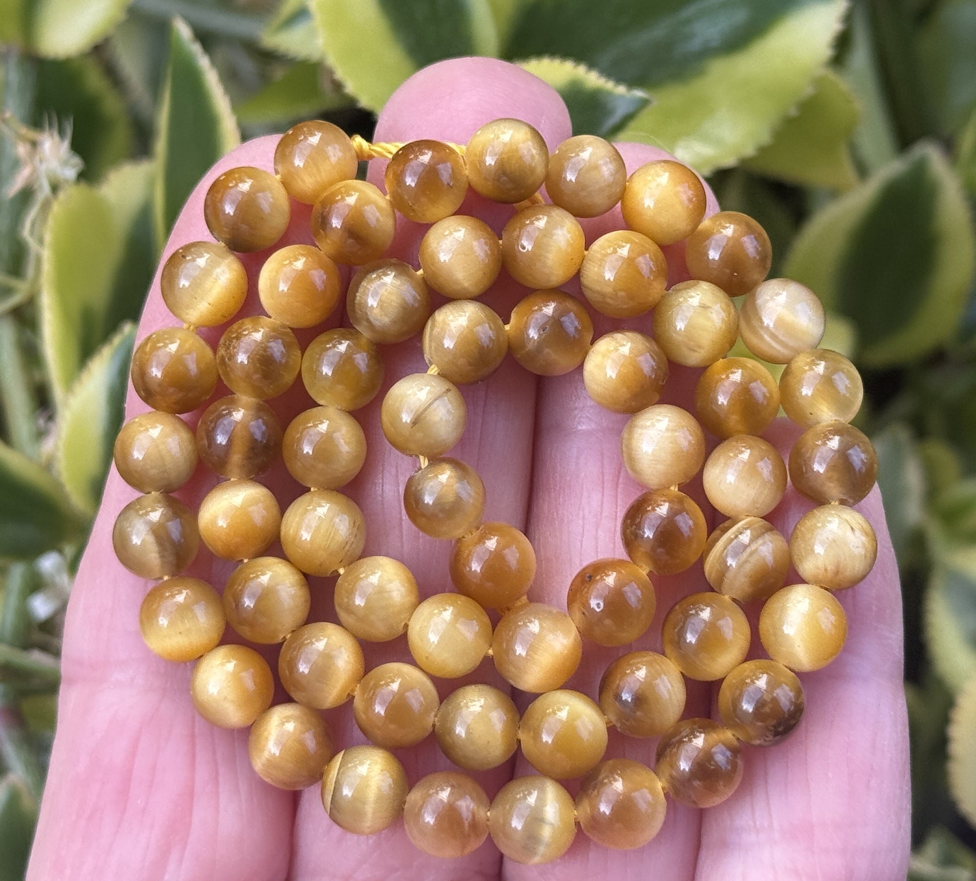 Golden Tiger Eye 6mm round gemstone beads 15" strand - Oz Beads 